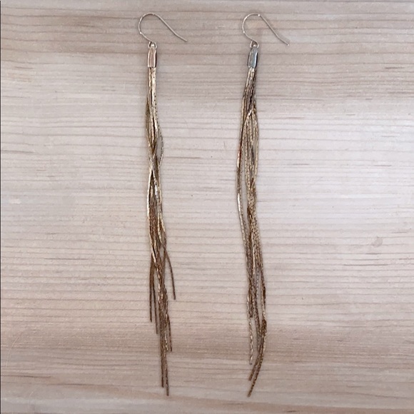 ❤️ Gold Long Tassel Earrings - Picture 2 of 2